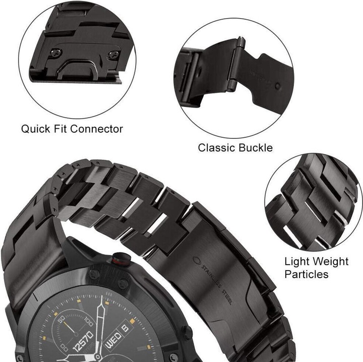Produktbild Strap-it Titanarmband (Titan, 6x, fenix 5X)