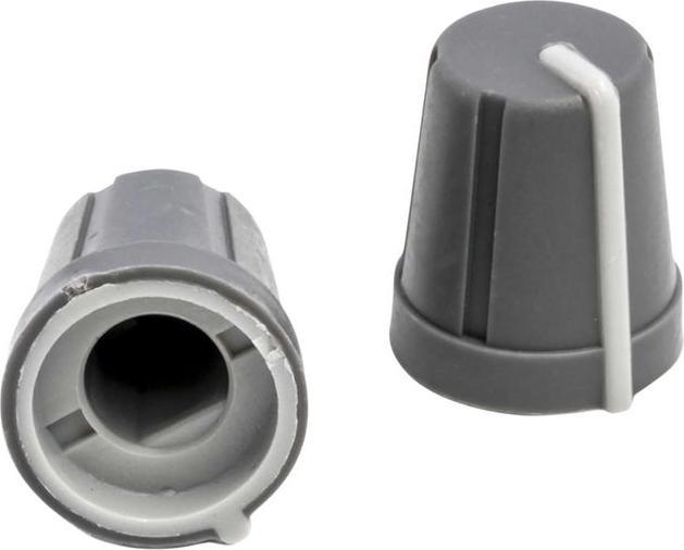 Produktbild RS PRO Drehknopf D-Achse 6,35mm Soft-Touch grau