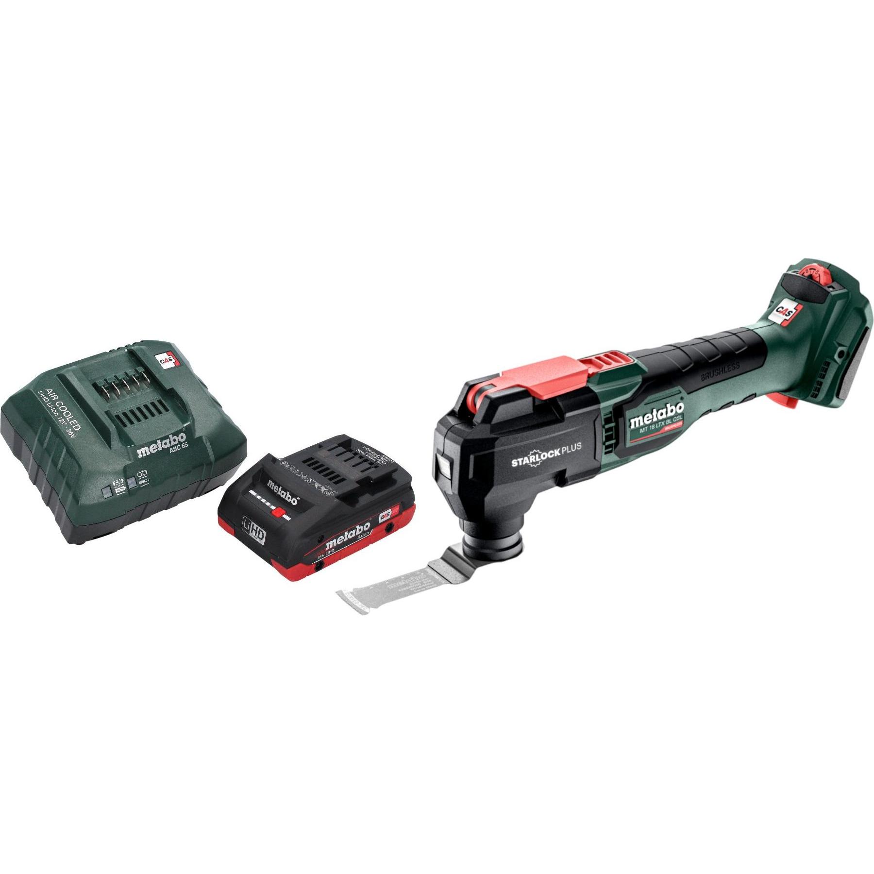 Metabo, Elettroutensile multifunzionale, MT 18 LTX BL QSL Akku Multitool 18 V Brushless Starlock Plus + 1x LiHD Akku 4,0 Ah +