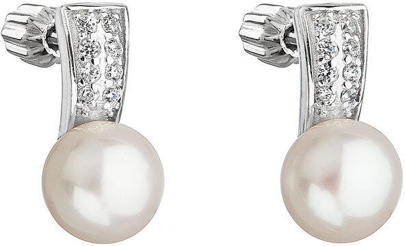 Image du produit Evolution Group Boucles d'oreilles en argent avec perle Pavona 21001.1 blanc (L)