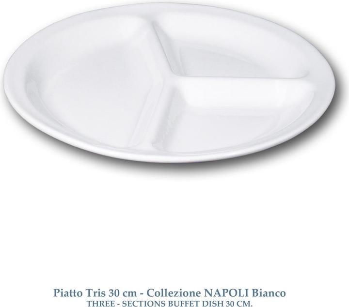 Saturnia Dreigeteilter Porzellanteller, 30 cm (1x)