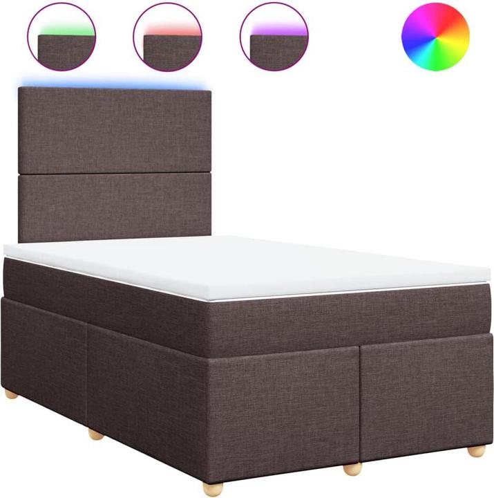 Actual product image vidaXL Box spring bed Upholstered bed Bed with mattress dark brown 120x190cm fabric (120 x 190 cm)