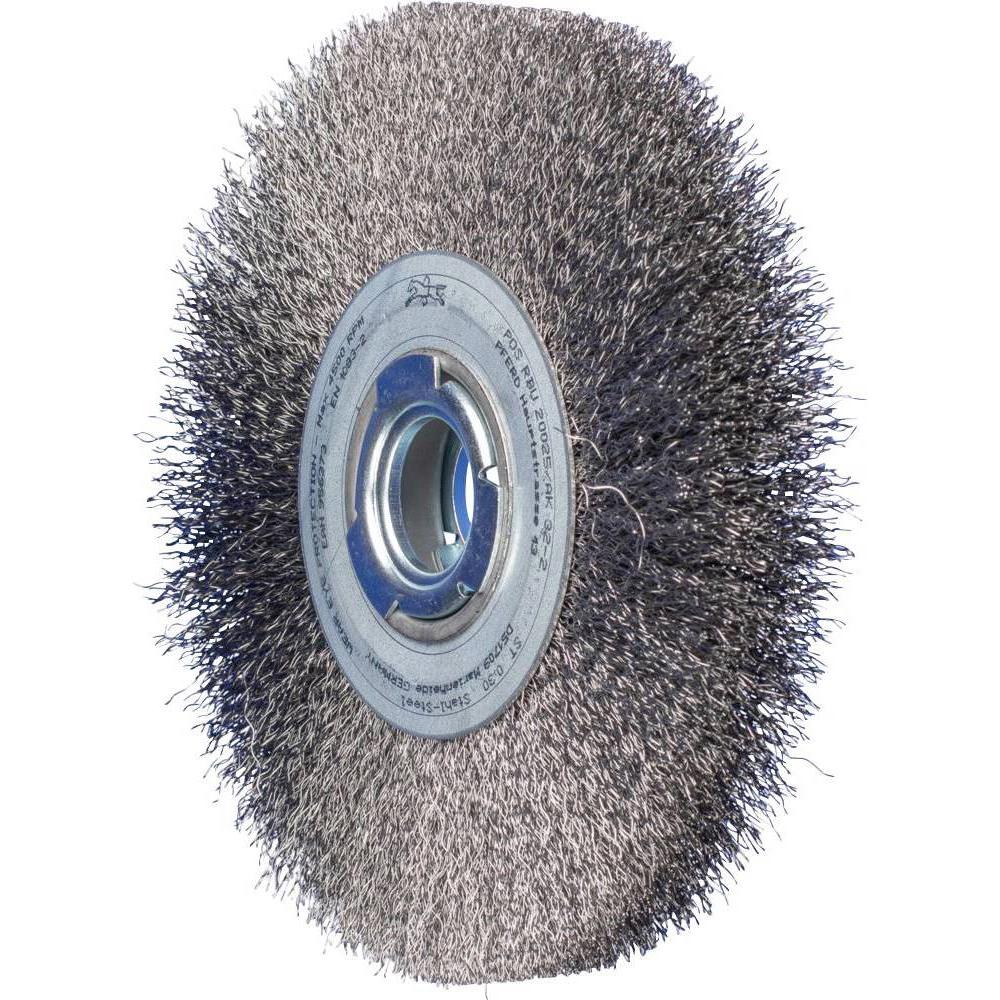 Pferd, Schleifmittel, POS Rundbürste breit ungezopft RBU Ø 200 x 25 mm variable Bohrung Stahl-Draht-Ø 0.3 für Schleifbo....