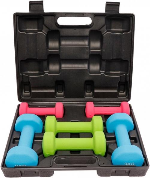 Gorilla Sports Coffret d'haltères (2 x 1 kg, 2 x 2 kg, 2 x 3 kg)