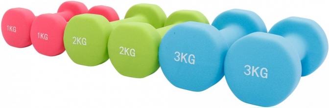Image du produit Gorilla Sports Coffret d'haltères (2 x 1 kg, 2 x 2 kg, 2 x 3 kg)