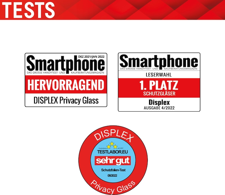 Productafbeelding Displex Real Glass, Privacy Full Cover Panzerglas (1 Stuk, Apple iPhone 14 Pro Max)