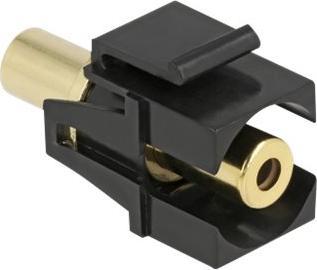 Image du produit Delock Keystone Modul prise jack 3,5 mm 3 pins vers prise jack 3,5 mm 3 pins doré noir (16.80 mm)