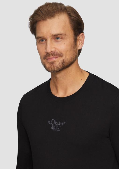 Produktbild s.Oliver T-Shirt Langarmshirt mit Logo-Stickerei (L)
