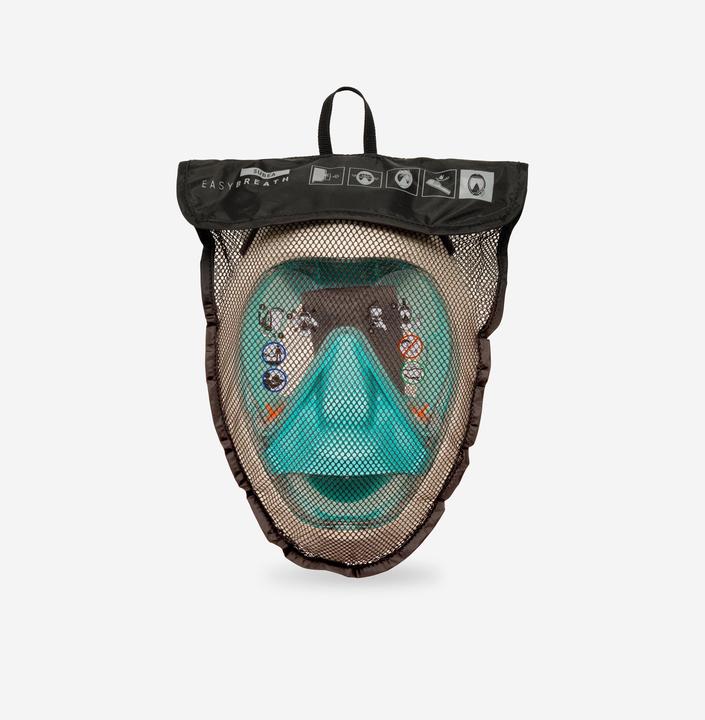 Produktbild Subea Schnorchelmaske Tauchen Damen/Herren - Easybreath 900 beige/grün