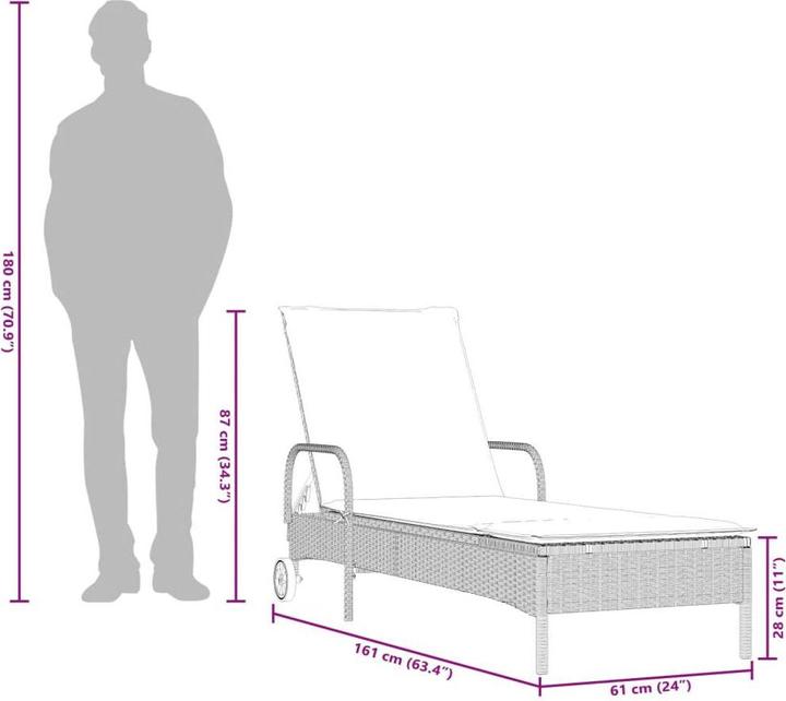 Actual product image vidaXL Sonnenliege (200 cm)