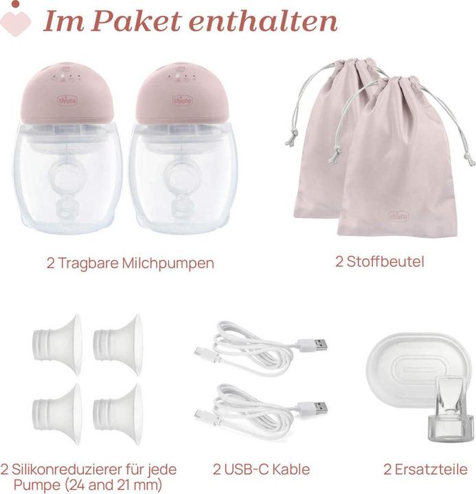 Actual product image Chicco Freihändige Elektrische Doppelmilchpumpe