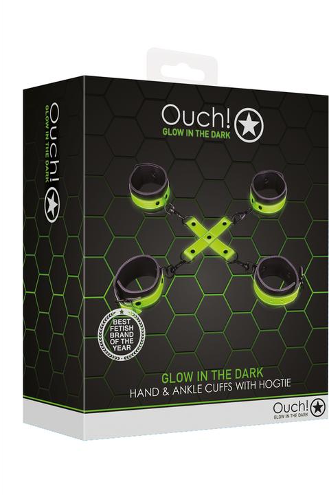 Immagine prodotto Ouch! Hand & Ankle Cuffs with Hogtie - Glow in the Dark