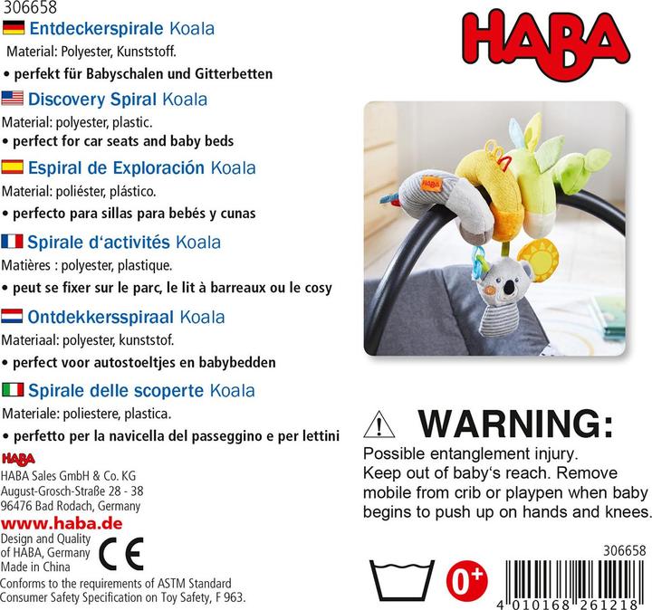 Valeurs nutritives et ingrédients Haba Spirale de découverte Koala