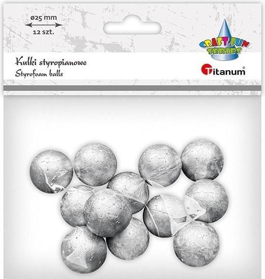 Produktbild Titanum Styroporkugeln 25mm, 12 Stück, Silber