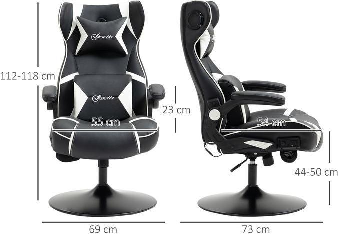 Immagine prodotto Swisshandel24 Sedia da gioco con funzione dondolo Sedia da ufficio, ergonomica con altoparlante Supporto lombare