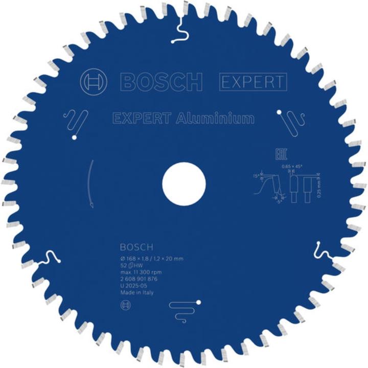 Produktbild Bosch Professional Zubehör Kreissägeblatt Expert for Aluminium 168 x 20 x 1,8/1,2 mm, T52