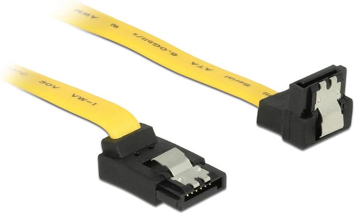 Actual product image Delock SATA-3 cable: 30cm, metal clip,yellow