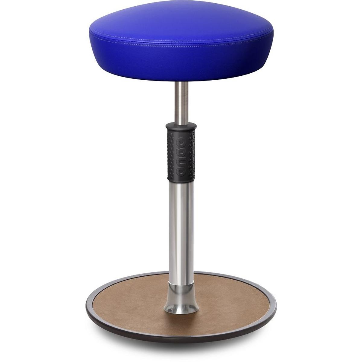 Ongo, Bürostuhl, Sitz- Stehhocker Free Tall Hutsitz skai Kunstleder blau chrom /Natur