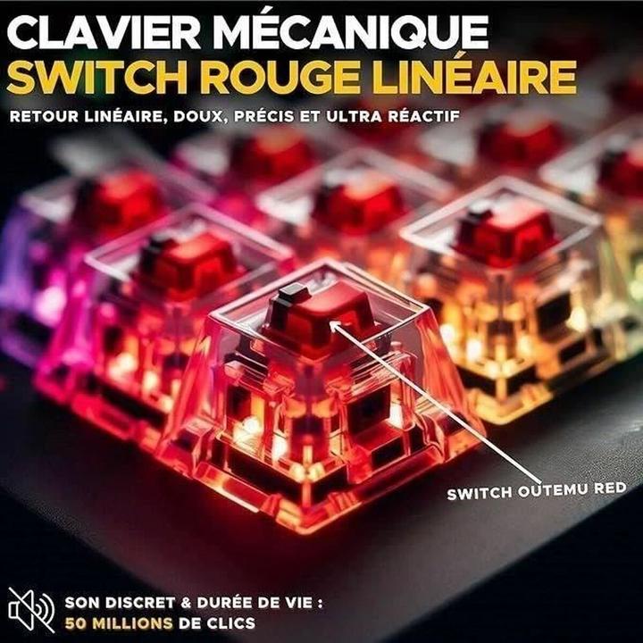 Actual product image The G-Lab Clavier Gamer mécanique sans fil Keyz Titanium TKL RGB (Blanc) (FR, Wireless)