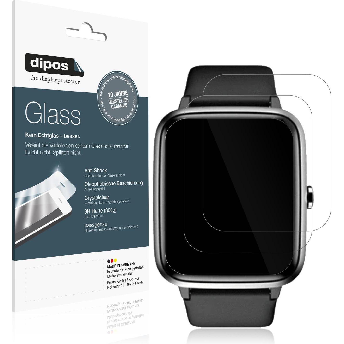Dipos Displayschutz Anti-Shock, Smartwatch Schutzfolie, Transparent