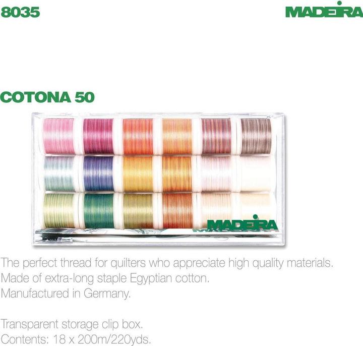 Actual product image Madeira Embroidery and quilting thread Cotona 50 (200 m)