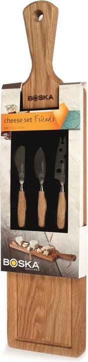 Actual product image Boska Cheese set Friends brown stainless steel / European oak 535x125x35
