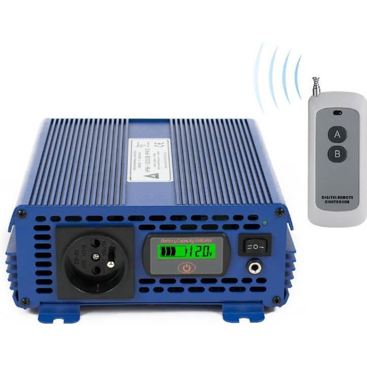 Thumbnail - Digital, Spannungswandler, AZO 12 VDC / 230 VAC ECO MODE SINUS IPS-1000S PRO 1000W Spannungswandler
