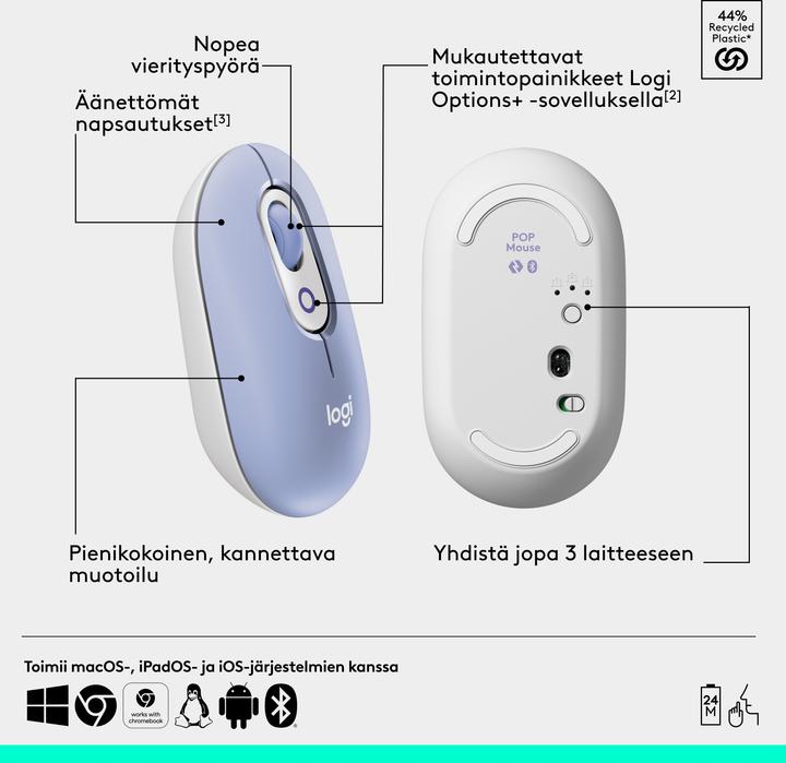 Produktbild Logitech POP Mouse mit personalisierbarem Emoji (Kabellos)