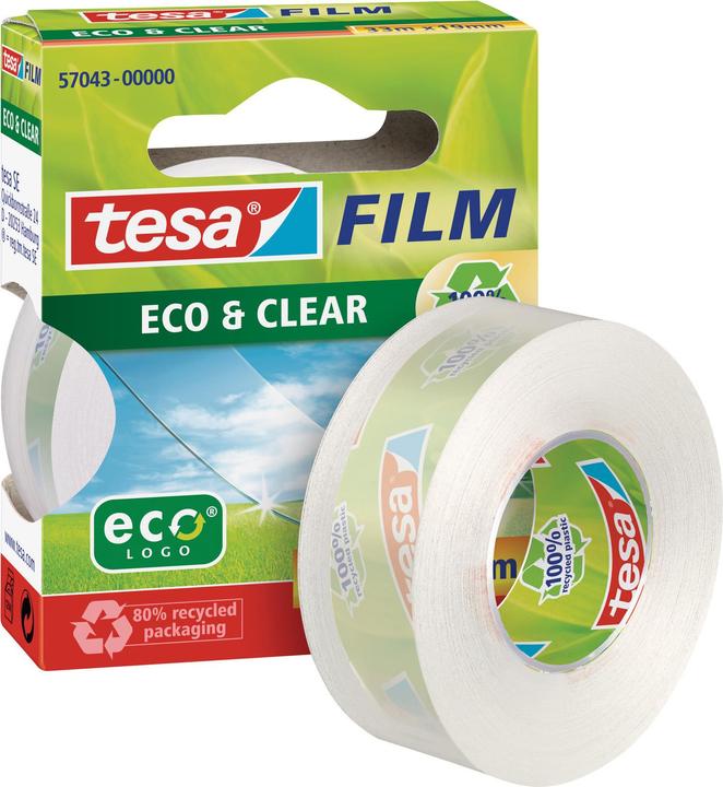 Produktbild tesa tesafilm ECO & CLEAR, lösungsmittelfrei und alterungsbeständig (19 mm)