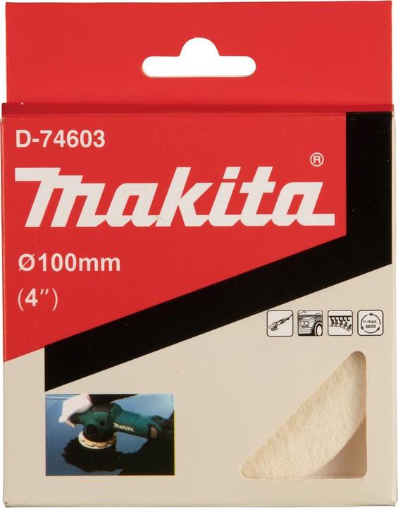 Actual product image Makita D-74603 Felt pad 100mm Velcro