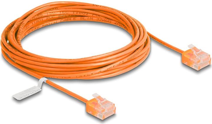 Actual product image Delock RJ45 network cable Cat.6 UTP Ultra Slim 5 m orange wi (U/UTP, CAT6, 5 m)