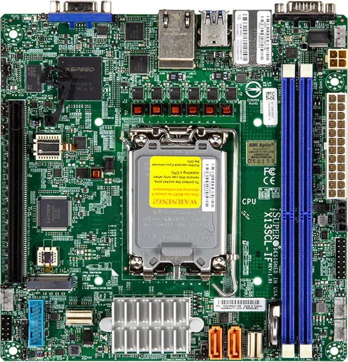 Supermicro Moederbord X13SCL-iF (retailverpakking) (LGA 1700, Intel C252, Mini-ITX)