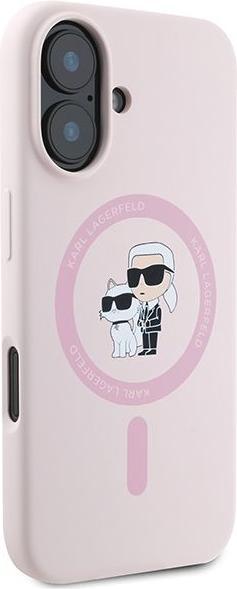 Immagine prodotto Karl Lagerfeld KLHMP16MSCMKCRHP iPhone 16 Plus różowy/pink HC MagSafe Silicone KC Heads Ring (Apple iPhone 16 Plus)