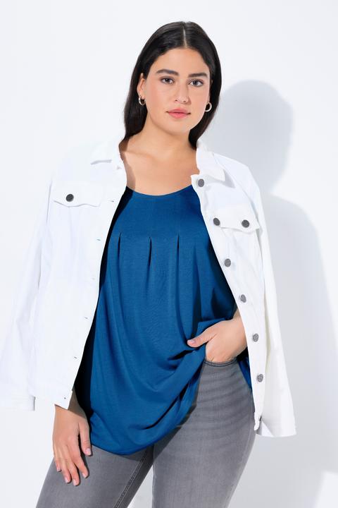 Produktbild Ulla Popken T-Shirt, Zierfalten, A-Linie, Rundhals, Halbarm, Modal (46, 48)