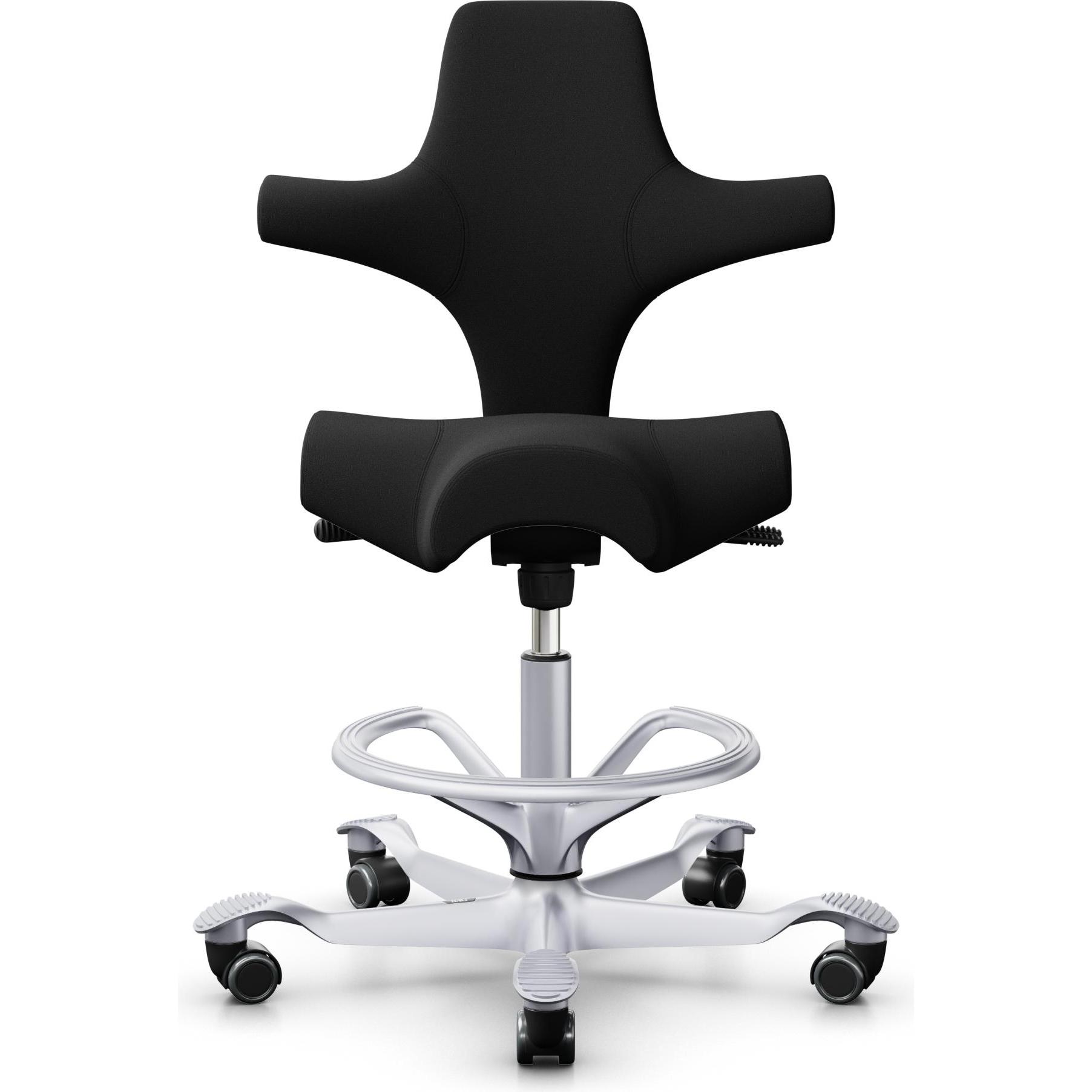 HAG Capisco 8106 Xtreme Silla De Oficina Giratoria De Tela, Muelle De Gas Estándar, 200 Mm, Altura Del Asiento 47-65,5 Cm, Ruedas Blandas (negro