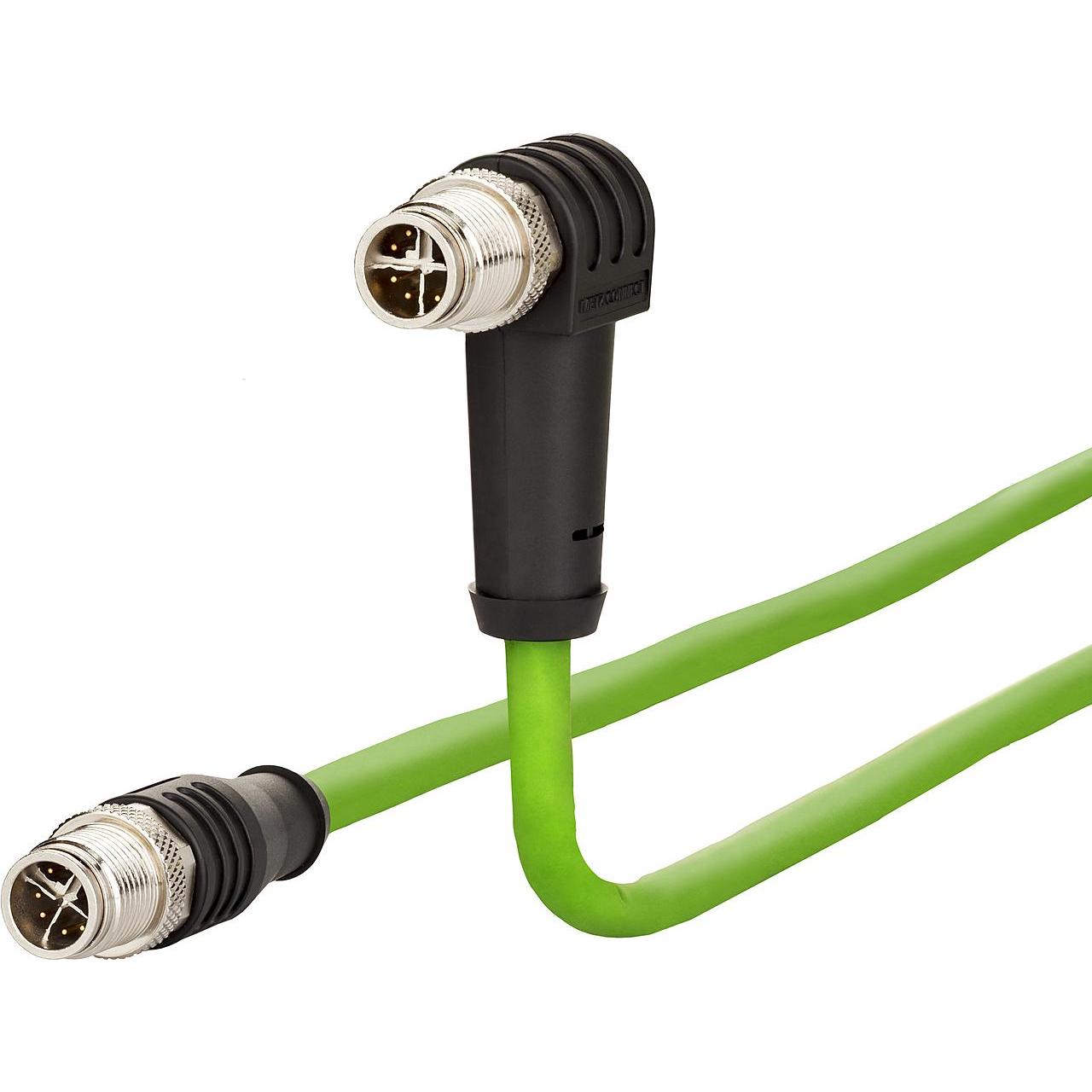 Metz Connect 142M2X19020 - 2 m - Cat6a - S/FTP (S-STP) - M12 - M12 - Grün (S/FTP, CAT6a, 2 m), Netzwerkkabel