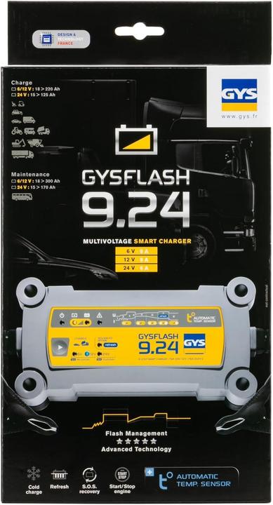 Produktbild GYS Ladegerät FLASH 9.24 (12V, 24V, 6V, 9 A)