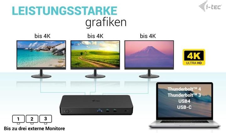 Image du produit i-tec USB-C Triple 4K Display Docking Station (USB-C, 9 ports)