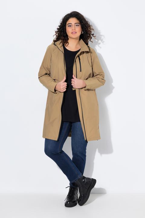 Actual product image Ulla Popken Parka, Zipper-Seitenschlitze, Kapuze, Zipptaschen (56)