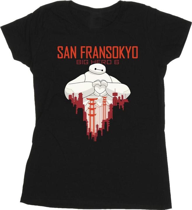 Actual product image Disney Womens/Ladies Big Hero 6 Baymax San Fransokyo Heart Cotton T-Shirt (XXL)