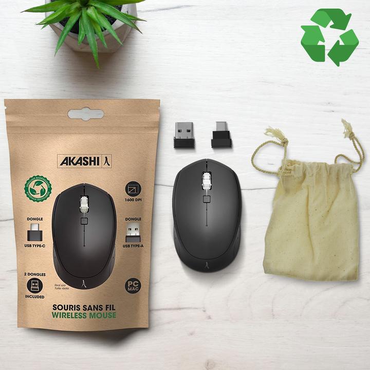 Produktbild Akashi Kabellose Maus + USB-C- und USB-Adapter