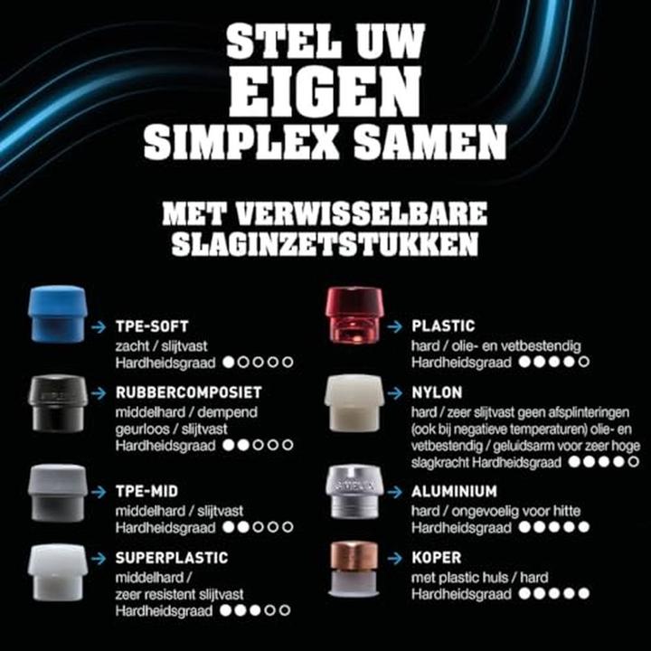 Actual product image Halder SIMPLEX soft-face hammer 80 RUBBER/NYLON TE SIMPLE (2890 g)