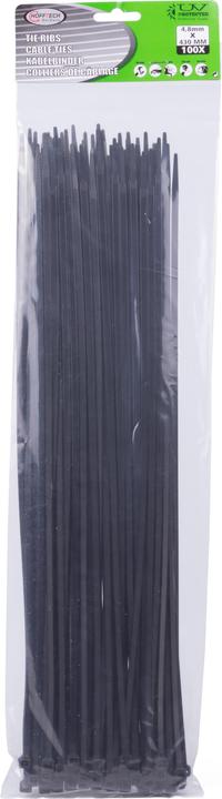 Actual product image ProPlus Cable ties 4.8 x 430 mm 100 pieces black (Plastic cable ties, 430 mm, 100 pcs.)