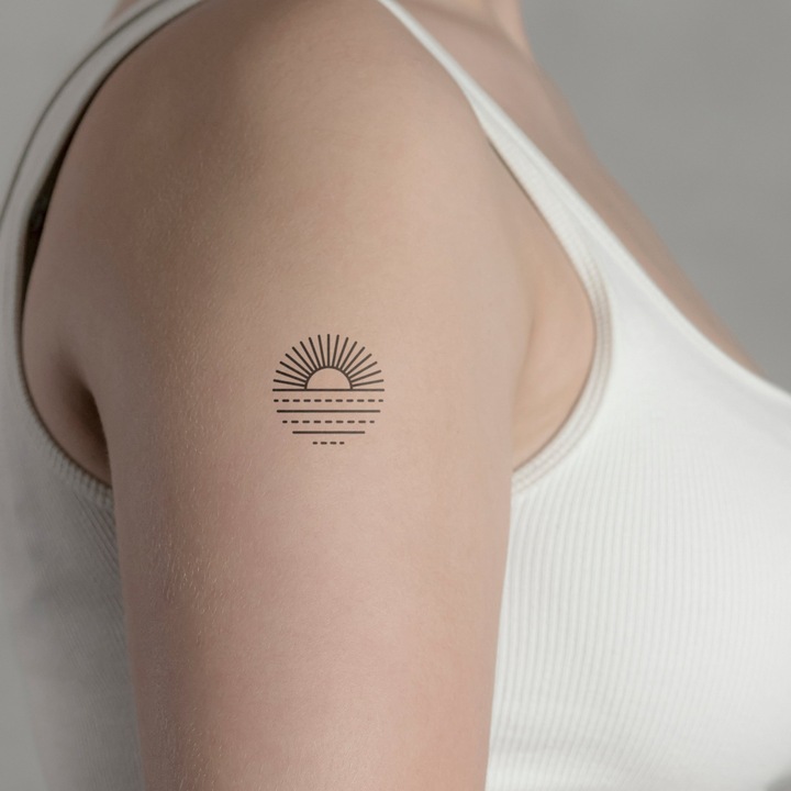 Immagine prodotto minink Tatuaggio temporaneo - Tramonto con sole splendente