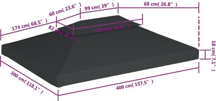 Actual product image vidaXL Xerane (400 cm, 82 cm)