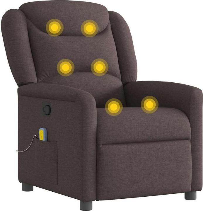 Immagine prodotto vidaXL Poltrona massaggiante in tessuto marrone scuro Poltrona massaggiante TV