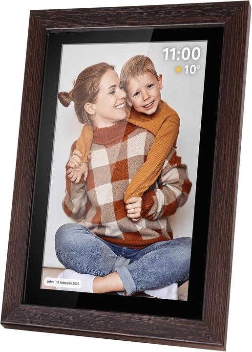 Produktbild Krüger&Matz Kruger&Matz digitaler Bilderrahmen FRAMEO Wi-Fi 15" Holzrahmen (15", 720p, 1080p)