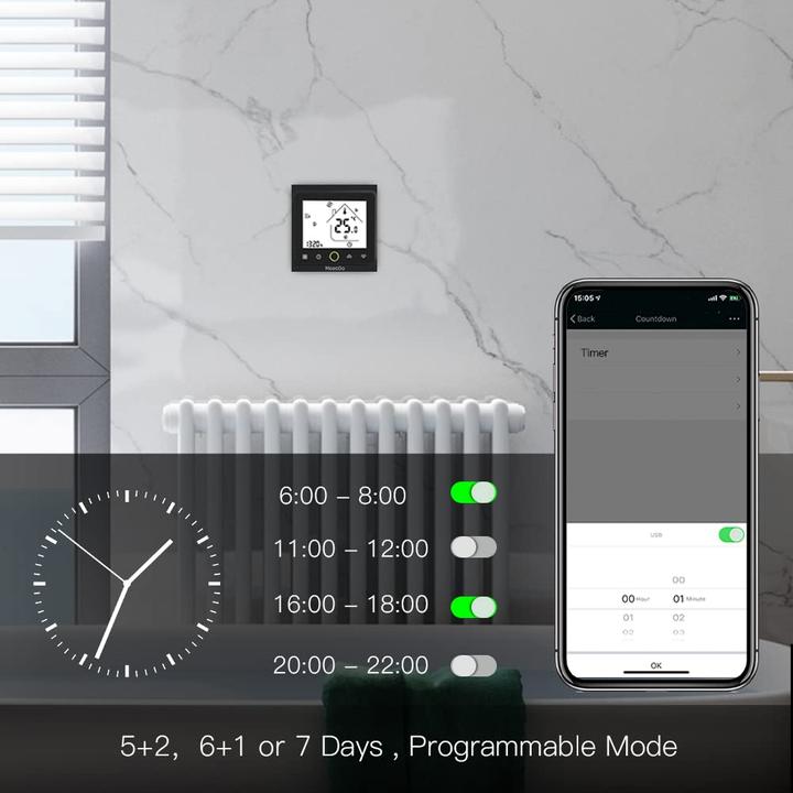 Actual product image MoesGo Thermostat, Smart, programmable