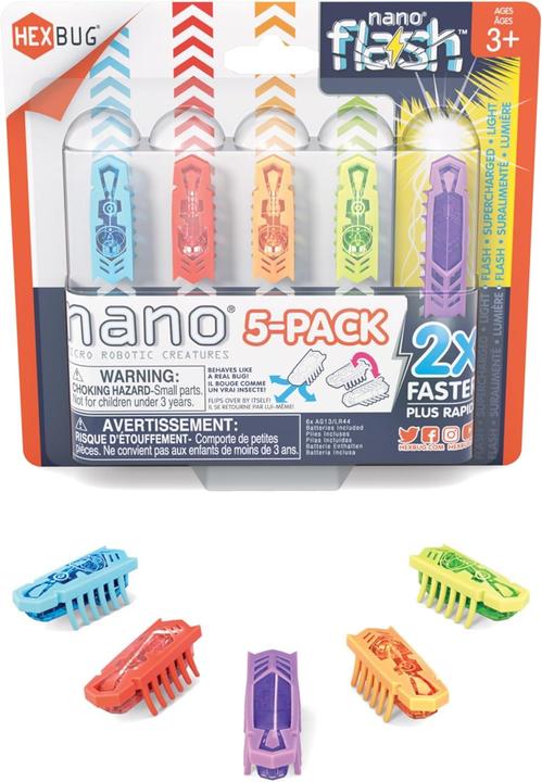Actual product image Hexbots Nano Flash 5-pack