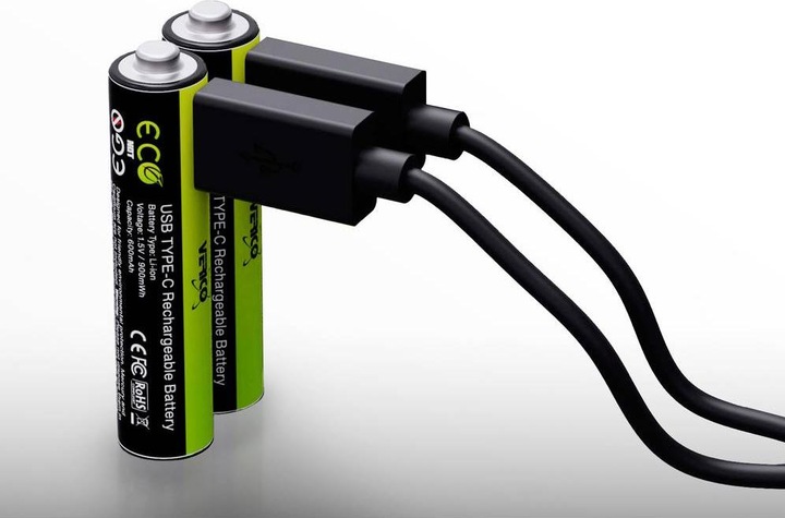 Actual product image Verico LoopEnergy Li-Ion battery AAA900, USB-C, 2-pack retail (2 pcs., AAA, 600 mAh)